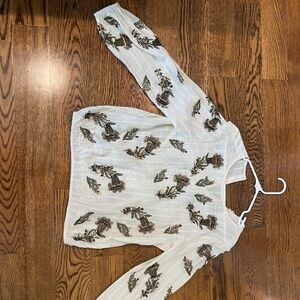 Anthropologie blouse with sequins